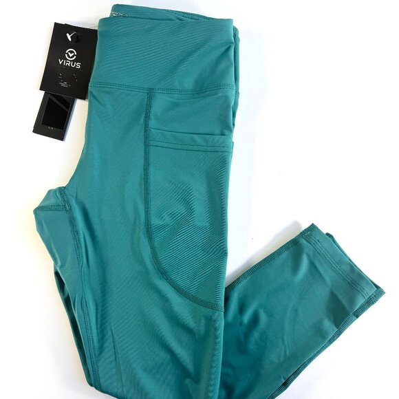 NWT Virus Teal Compression Fit Performance Women's 7/8  Leggings - Picture 1 of 6